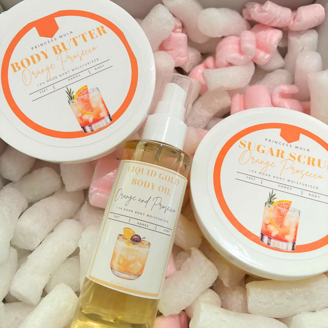 ORANGE AND PROSECCO SCENTED BODY CARE GIFT SET