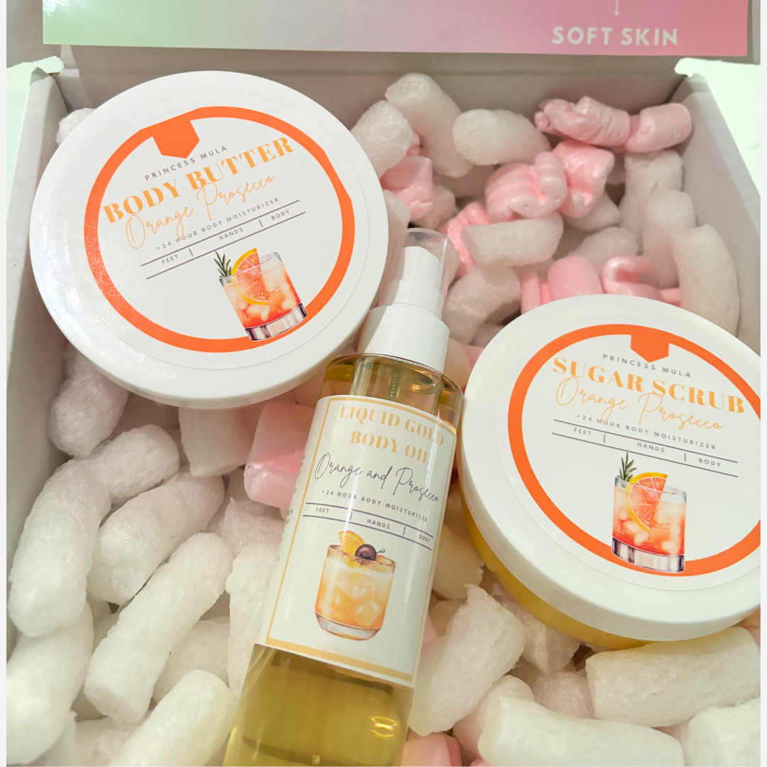 ORANGE AND PROSECCO SCENTED BODY CARE GIFT SET