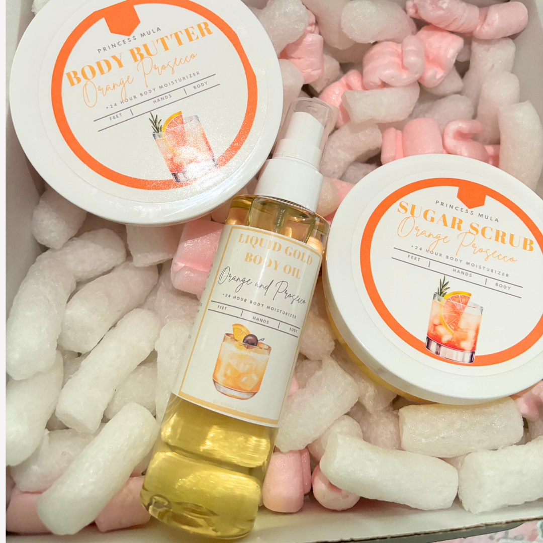 ORANGE AND PROSECCO SCENTED BODY CARE GIFT SET